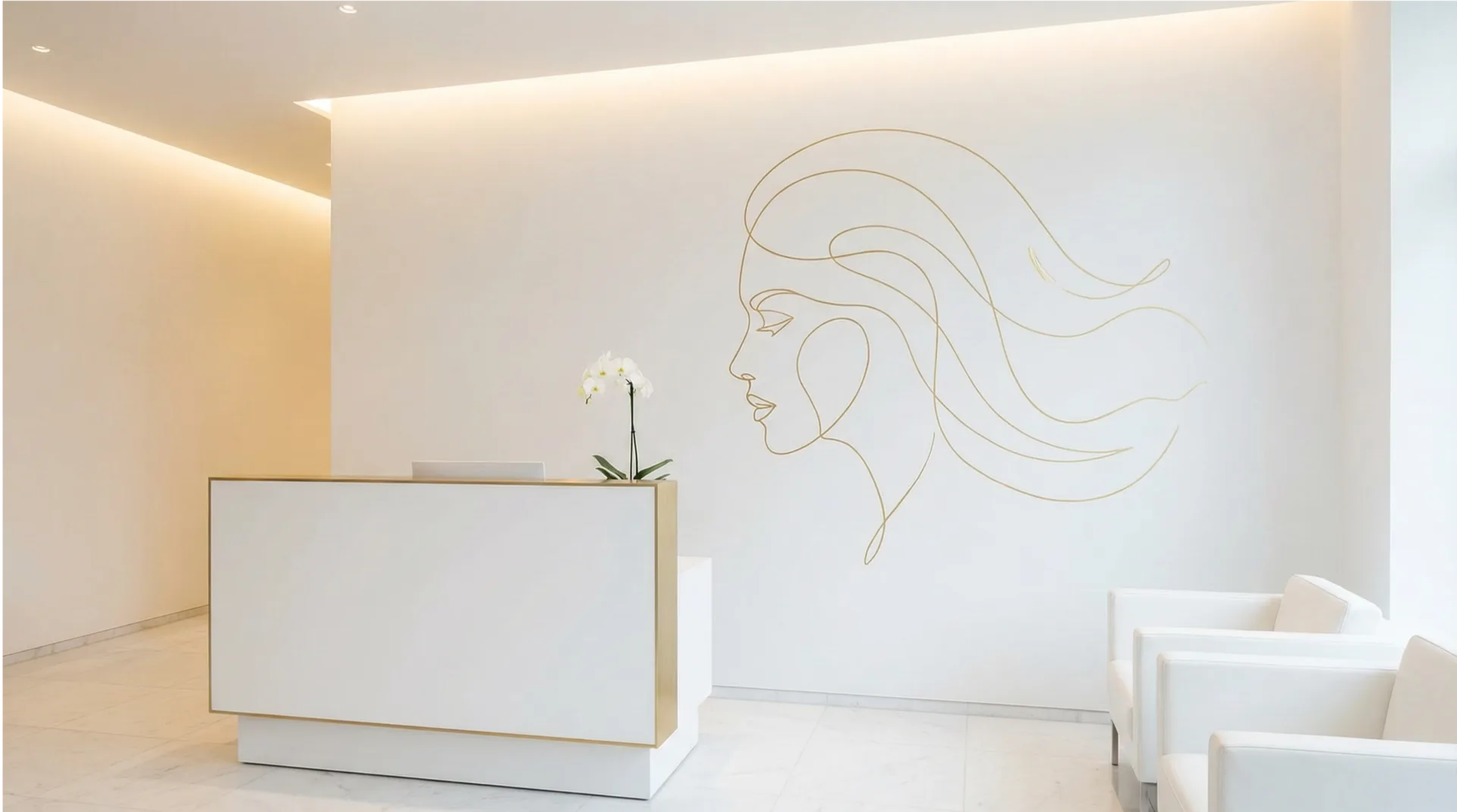 Wanddruck Schönheitspraxis — Direktdruck Praxis Schweiz