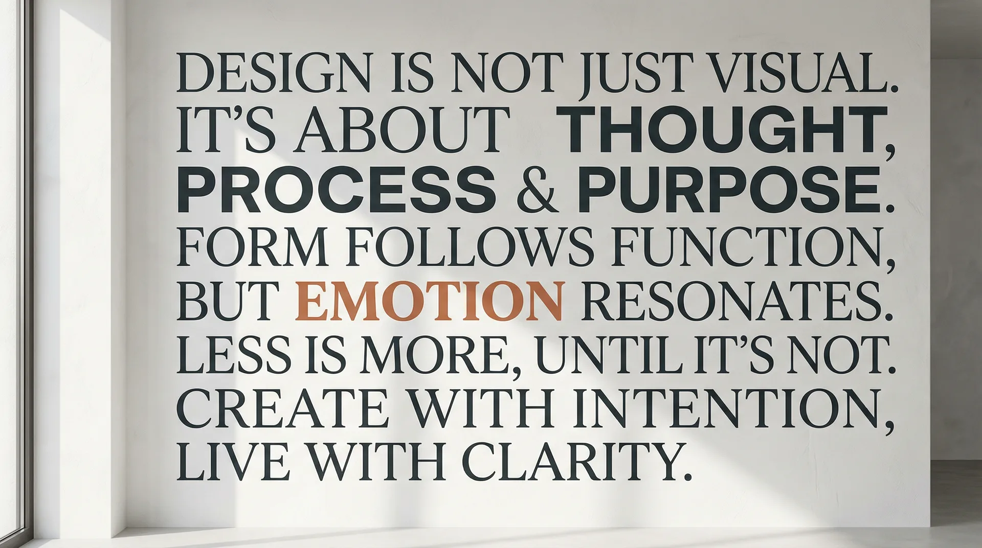 Wanddruck Typografie auf Putz — Innenarchitektur Direktdruck