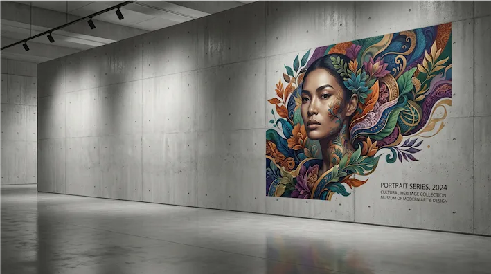 Wanddruck Museum — grossformatiger Direktdruck Ausstellungsraum