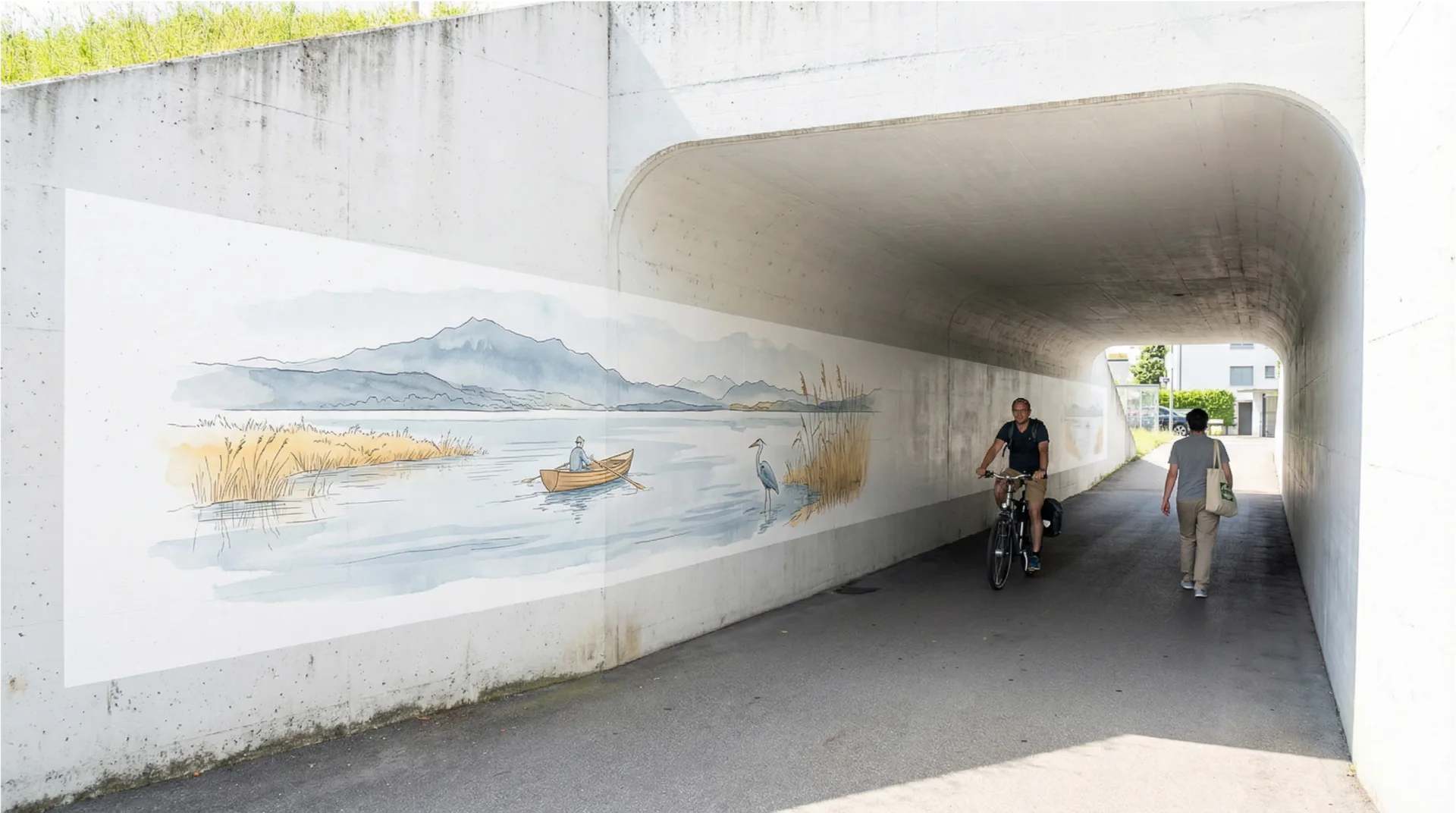 Wanddruck Unterführung öffentlicher Raum Schweiz