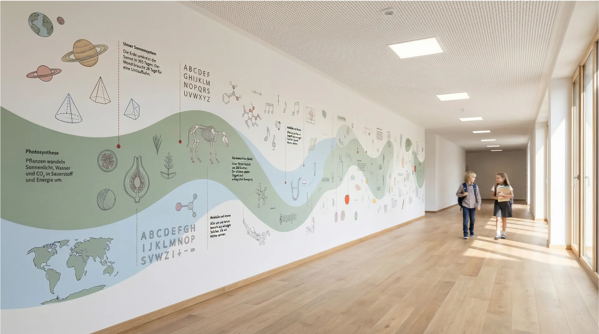 Wandbild Schule Direktdruck — Wanddruck Bildungseinrichtung Schweiz